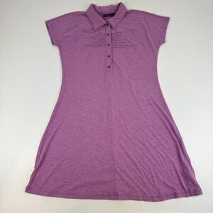 Prana Womens Size M Alesandra Polo Dress Purple Short Sleeve